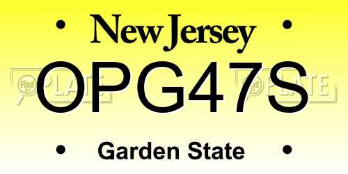 OPG47S New Jersey License Plate