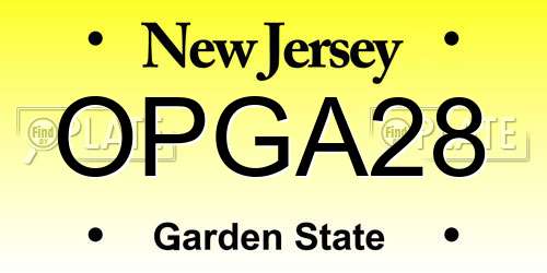 OPGA28 New Jersey License Plate