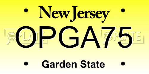 OPGA75 New Jersey License Plate