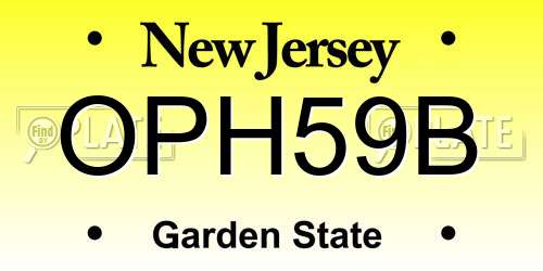 OPH59B New Jersey License Plate