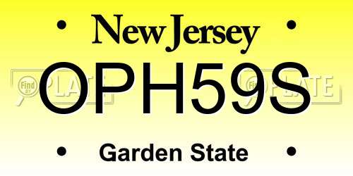 OPH59S New Jersey License Plate