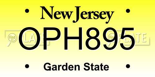 OPH895 New Jersey License Plate