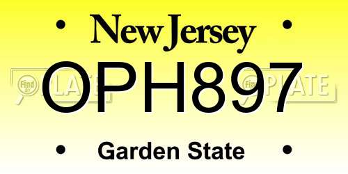 OPH897 New Jersey License Plate