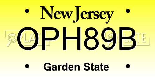 OPH89B New Jersey License Plate