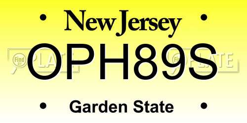 OPH89S New Jersey License Plate