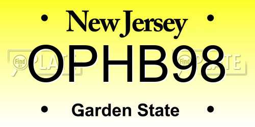 OPHB98 New Jersey License Plate