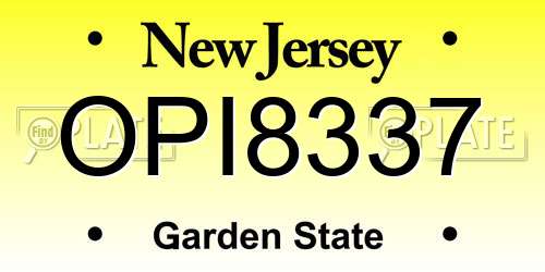 OPI8337 New Jersey License Plate