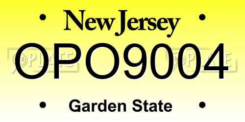 OPO9004 New Jersey License Plate