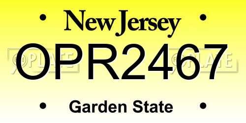 OPR2467 New Jersey License Plate