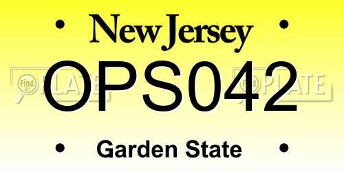 OPS042 New Jersey License Plate