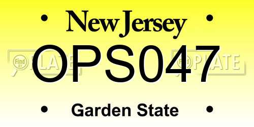 OPS047 New Jersey License Plate