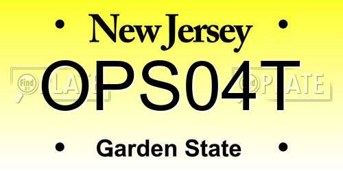 OPS04T New Jersey License Plate