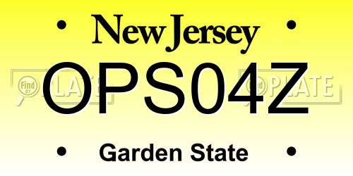 OPS04Z New Jersey License Plate