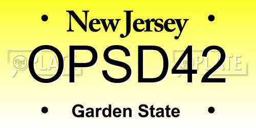 OPSD42 New Jersey License Plate