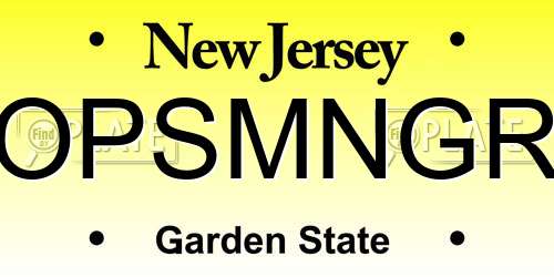 OPSMNGR New Jersey License Plate