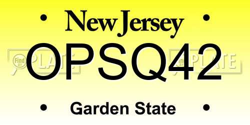OPSQ42 New Jersey License Plate