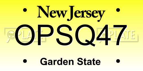 OPSQ47 New Jersey License Plate
