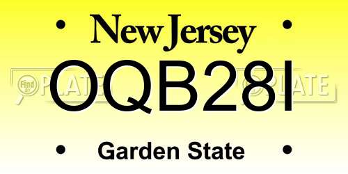 OQB28I New Jersey License Plate