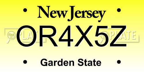 OR4X5Z New Jersey License Plate