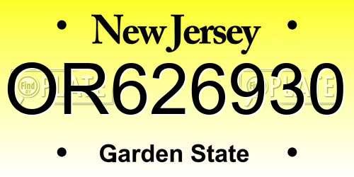 OR626930 New Jersey License Plate