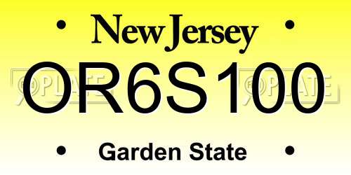 OR6S100 New Jersey License Plate