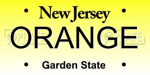 ORANGE New Jersey License Plate