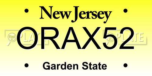 ORAX52 New Jersey License Plate