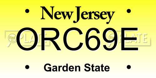 ORC69E New Jersey License Plate