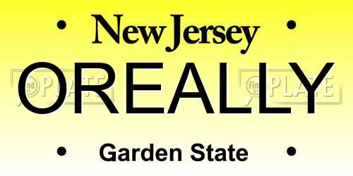 OREALLY New Jersey License Plate