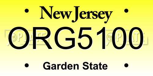 ORG5100 New Jersey License Plate