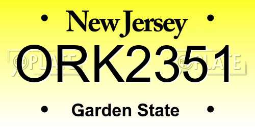 ORK2351 New Jersey License Plate