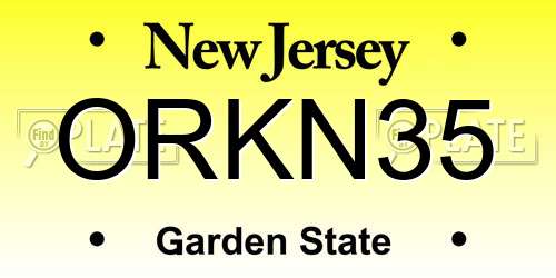 ORKN35 New Jersey License Plate