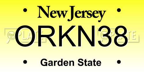 ORKN38 New Jersey License Plate