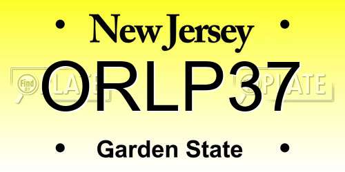 ORLP37 New Jersey License Plate