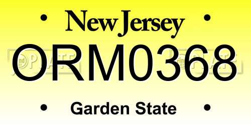 ORM0368 New Jersey License Plate