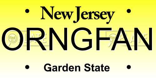 ORNGFAN New Jersey License Plate