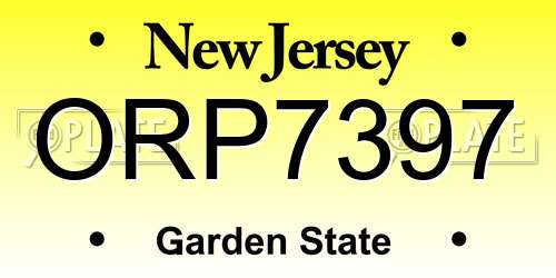 ORP7397 New Jersey License Plate