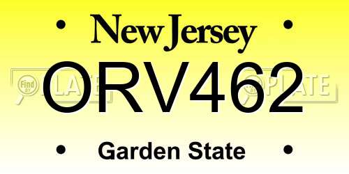 ORV462 New Jersey License Plate