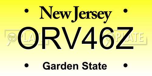 ORV46Z New Jersey License Plate