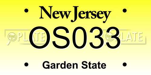 OS033 New Jersey License Plate