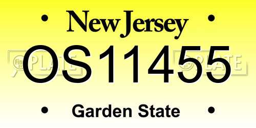 OS11455 New Jersey License Plate