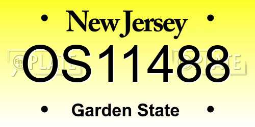 OS11488 New Jersey License Plate