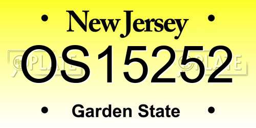 OS15252 New Jersey License Plate