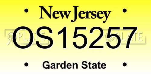 OS15257 New Jersey License Plate