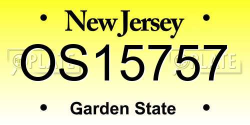 OS15757 New Jersey License Plate
