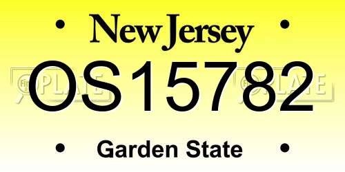 OS15782 New Jersey License Plate