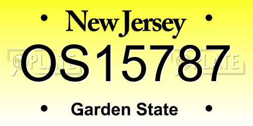 OS15787 New Jersey License Plate