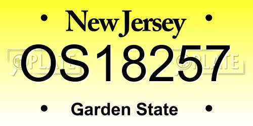 OS18257 New Jersey License Plate