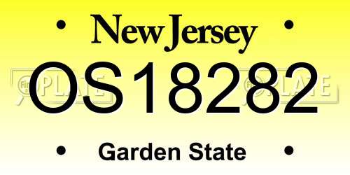 OS18282 New Jersey License Plate