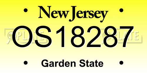OS18287 New Jersey License Plate